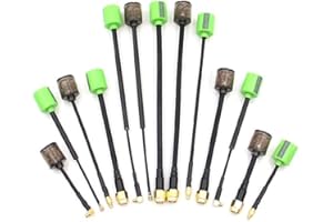 SPARKHOBBY Lollipop 5 RHCP/LHCP 5.8G 2.8dBi Mini Antenne FPV SMA/RP-SMA/MMCX-Straight/MMCX-Angle/UFL pour RC Transmitter Receiver Drones DIY (R 150mm MMCX-A Green)