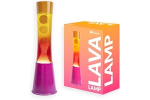 FISURA - Lavalampe in Rosa-Orange-Verlauf. Rosa Basis, Glas mit Verlaufseffekt und orangefarbener Deckel. Entspannende Wirkung. Mit Ersatzglühbirne. 11 cm x 11 cm x 39,5 cm.