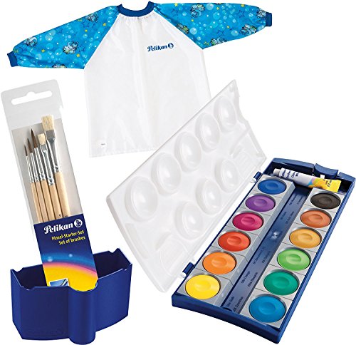 Pelikan DIN 5023 Deckfarbkasten K12, 12 Farben + 1 Tube Deckweiß, Schul-Standard (Boys-Set)