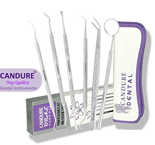 CANDURE® – 6er Dental Set Zahnreinigung Sonde – Rostfreier – zahnpflege zahnstein – Zahnmedizinischer Scaler – Dental Scaler – Zahnpflege Edelstahl Instrument Zahnkratzer hochwertige Profiqualität von CANDURE lebenslange Garantie - 4