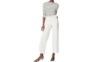 WYOERN Tummy Control Cropped Wide-Leg Jeans, Wide Leg Cropped Jeans for Women (Color : White, Size : M)