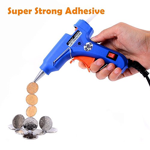 Ohuhu® Heißklebepistole Klebepistole Heißluftpistole Glue Gun Hotmelt Glue Gun 20W mit 25 Stücke Hot Melt Glue Sticks Klebesticks Heißklebesticks Heißklebestifte (blau) - 4