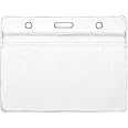 CKB Ltd 50x Expo Large Horizontal Clear ID Badge Card Plastic Pocket Holder Pouchs 11 x 9cm / Holds a Card 10 x 7cm