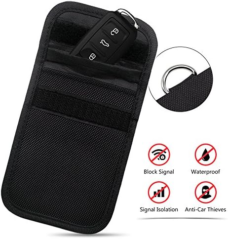 Alintor Car Key Signal Blocker Case - RFID Blocking, for Car Fob Security, Anti theft Lock Devices, Keyless Entry Remote Control (Black)