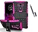 Produktbild ISENPENK LG G Flex 2(2015) Hülle mit Kapazitive Feder,TPU+PC Ultra Slim Silikon Tough Rugged Dual-Layer Hardcase with Built-in Kickstand Thin Schutzhüllen,Wasserdicht Shockproof Anti Slip Protection Stand Case Tasche für LG G Flex 2(2015) 5.5Zoll-[rosa]+Kapazitive Feder