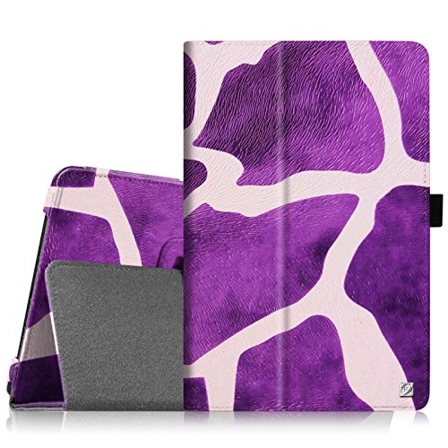 Fintie Samsung Galaxy Tab 3 7.0 (7 Zoll) SM-T210 SM-T211 Hülle Case - Slim Fit Folio Bookstyle Kunstleder Schutzhülle Cover Tasche mit Ständerfunktion und Stylus-Halterung, Giraffe Lila
