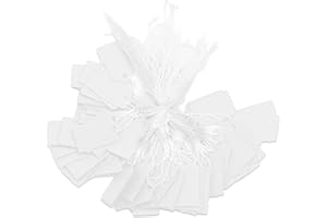 SZXMDKH 500PCS Mini Etichette dei Cartellino del Prezzo Bianco Display Tag Gioielli Prezzo Tag Cartellini del Prezzo con Cordino per Abbigliamento Gioielli Anelli-23.0x13.0MM