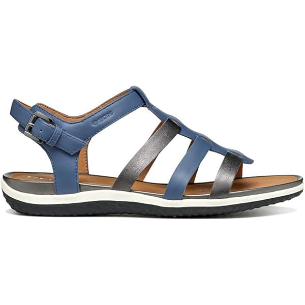 Geox Adelash A Leather Lattice Strap Sandals