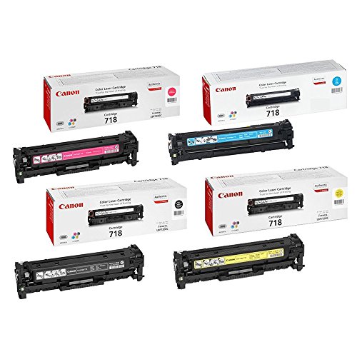 Original Canon I-Sensys 718 Tonerkartuschen-Pack, Cyan, Magenta, Gelb, Schwarz, Lasertonerkartuschen, 2660B002/2662B005/2659B002/2661B002 Für LBP7200Cdn / MFC8330 / LBP8350CDN – Braune Box