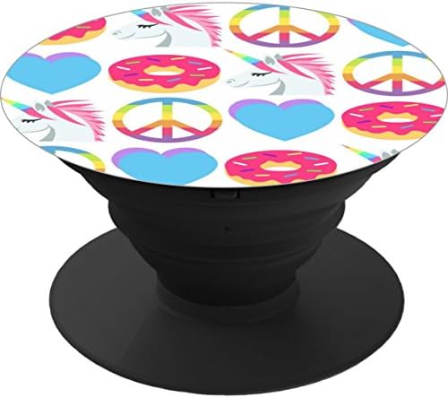 Multi-Function Pop Out Phone Grip and Stand, Socket Mobile Holder for your Phone &amp; Tablet - emoji peace love unicorn donuts