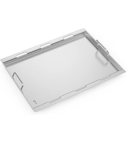 Piastra Plancha In Acciaio Inox Per Barbecue Weber Genesis 300 - Ricambio 64x49,3 Cm, Spessore 5 Mm, Compatibile Con E310, E320, E330, S310, S320, S330