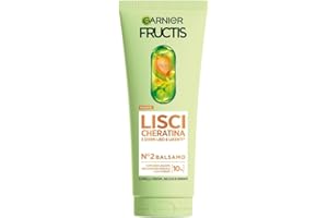 Garnier Fructis Balsamo, Per Capelli Lisci e Lucenti a Lungo, Effetto Anti-Crespo, Trattamento Lisciante alla Cheratina Vegetale e Olio di Argan, Lisci Cheratina, 200 ml