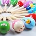 Cute Baby Kids Sound Music Gift Toddler Rattle Musical Wooden Colorful Toys (2pcs)