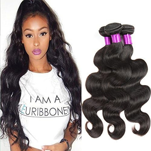 Brazilian Virgin Hair Weave 3 Bundles Body Wave Hair Weft 6A Unprocessed Remy Human Hair Extensions 300g/Lot Natural Black Colour(12 12 12inch)