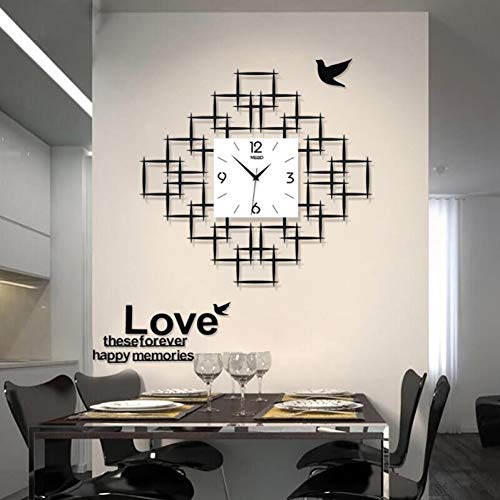 XIAOJI Horloge Murale Horloges De Mode Montres 3D Grande Horloge Murale avec Autocollants Muraux Et Cadre Photo Salon Créatif Décor Horloges Modernes Mur
