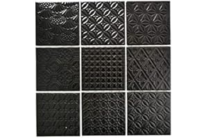 MOSANI Carrelage mosaïque rétro vintage en céramique noir Spirit MOS22B-1403