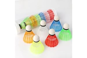 COLLENATSY Pack of 6 Shuttlecocks - Coloured Badminton Shuttlecocks, Fun Garden Game, Lightweight Nylon and Plastic Shuttlecocks, For indoor and Outdoor Badminton
