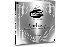 ARLEQUIN Serie Platinum Anchoa del Cantábrico, Elaborada a Mano en Santoña, en Aceite de Oliva (1 Lata (110 grs y 12 Filetes)