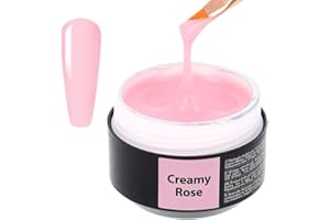 SINCERO SALON Gel Construction Ongle UV Color - Creamy Rose - 2in1 Nail Extension Gel et Modelage - Gel UV LED pour Renforce - Couleur Gel UV Ongle - Facile à Appliquer - Nail Art Ongles - 15ml