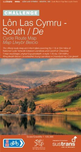 Lon Las Cymru South - Sustrans Cycle Route Map - NN8A: The Official Route Map and Information Covering the 118 or 104 Miles of the National Cycle ... ... Between Llanidloes and Cardiff or Chepstow