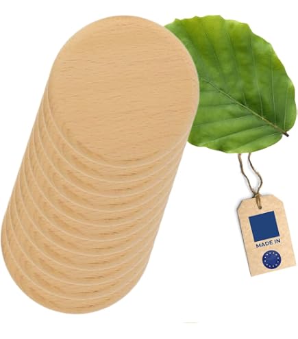 Couvercle En Bois De Hêtre Pour Verres Et Canettes - Protection Contre Les Insectes - Diam. 7 Cm - Fabriqué En Europe