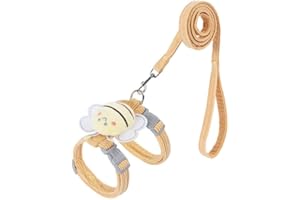 MSLSOZ Katzengeschirr Mit 1,2 Meter Die Leine und Katzenträger,verstellbar,leicht und weich,geeignet für kleine Hunde,Kaninchen und Katzen.Halsumfang 23 cm bis 30 cm,Brustumfang 32 cm bis 46 cm (Gelb)