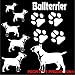 Produktbild Grosses Bullterrier Bull Terrier Aufkleber-Set in DIN A 4 , 30x20 cm für Auto,Wand, Laptop,Kuche, Napf, u.alle glatten Flächen von Pegatina Promotion ® Name Hunde Hunde Pfoten Pfote ohne Hintergrund aus Hochleistungsfolie für Lack und Scheibe,Autoaufkleber, Laptop, Wandtattoo, Küche, Hund Hunde Dogs Sticker Herzlinie Hundefan