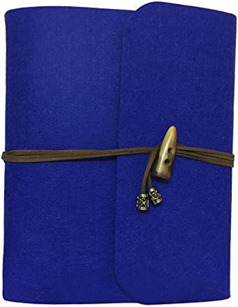 Photo Album, EnvySun Retro DIY Scrapbook 30 Sheets/60 Pages Wool Felt Handmade Photo Book for Father’s Day, Anniversary, Wedding with Handwriting Pen and Adhesive Corners(Size M/Dark Blue)