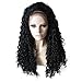 Produktbild YUSHI 180% Dichte schwarz Perücke lockig Synthese Lace Front Perücke nahtlos Wärme weiblich Brasilien Remy Locken
