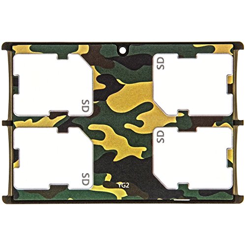 JJC extrem Kompaktes Speicherkartenetui Aufbewahrungsbox im Kreditkarten-Format fuer 4 x SD SDHC SDXC – Farbe Flecktarn - 3