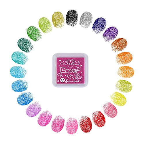 Yoofit Stempelkissen Set [24 Farben] Stempelkissen fuer Papier Handwerk Stoff, Fingerabdruck ,Scrapbook, Malerei Hochzeit Kinder Geburtstags-Gastgeschenke - 2