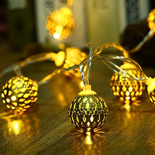 lederTEK, Solar Lichterkette 3,5m 10 LED Kugel warmweiß mit Lichtsensor Weihnachtsbeleuchtung, Beleuchtung für Haushalt, Hochzeit, Weihnachten - 3
