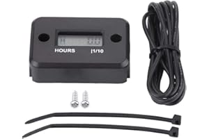 Yctze Digital Hour Meter Gauge Timer sostituzione per tosaerba ATV sostituzione per moto da corsa con motore a benzina(Nero) per keenso digital lcd stundenzähler per contaore lcd digitale timer del mo
