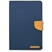 Produktbild iPad Mini 2/3 Canvas Diary Cover [Card slots Wallet ] Silicone soft Case Rexang Magnet buckle Bookstyle with Video Stand Function For Apple IPAD mini (iPad Mini 2/3, Dunkelblau)