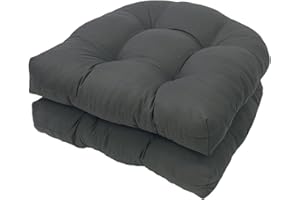 FYHTC 2 Pieces Replacement Cushions U-shaped Cushion Sofa Rattan Chair Cushion California Armchair Sofa Rattan Garden Cushion Seat Pad(Dark gray)