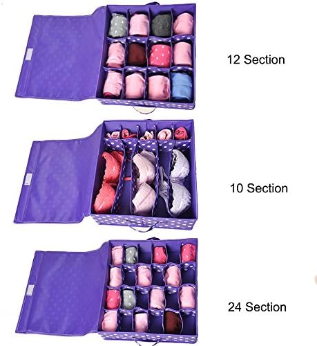 Oxford Fabric Underwear Storage Box Drawer Organiser 10 Compartments Strong And Durable Bra Underwear Lingerie Socks Tie Storage Boxes Foldable Closet Organizers Collapsible Organizer Storage Boxes Household Arrangement Box
