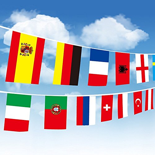 22M International Flags Banner, 60 Countries String Hanging Bunting, Extra Large 30CM * 20CM for Olympics Bar Party Events Decorations
