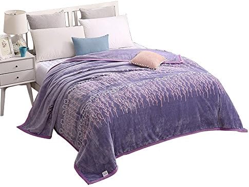 MYLUNE HOME Faux Fur Mink Fleece Blanket Throws with Flower Pattern on Chair Sofa and Bed Full/Queen/King Size