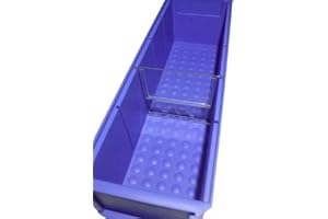 SOPO A-Z Industriebox rot blau Aufbewahrungsbox robust Kunststoff Regalbox stapelbar Trennstege ideal für Heimwerker und Industrie (transparent, Trennstege 10er Pack 91 mm)