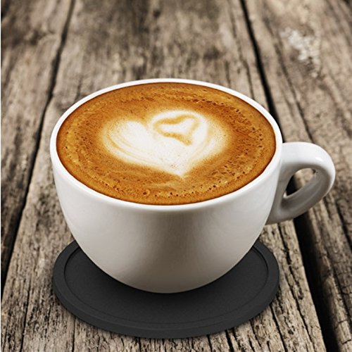 Silikon Untersetzer up (8 Stück) Gummiuntersetzer für Bar, Küche, Wohnzimmer, Schwarz - 2