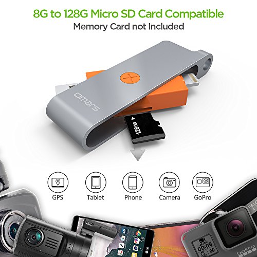 [Apple MFI Certified] OMARS® TF Micro SD Kartenleser Lightning USB Stick iPhone iPad Kartenlesegerät (Keine SD-Karte enthalten) - 4