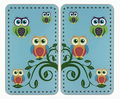 Wenko 2521465500 Herdabdeckplatte Universal Hedwig und Hermes, 2-er Set für alle Herdarten, Gehärtetes Glas, 30 x 1,8-4,5 x 52 cm, mehrfarbig