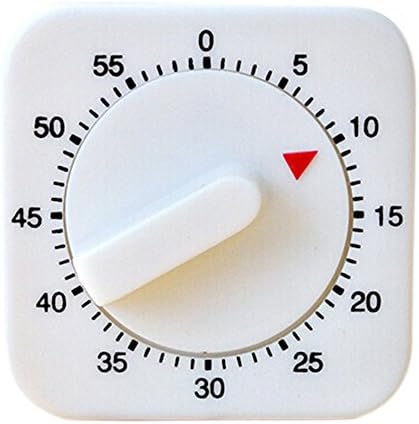 Birdsound Novelty White Square 60-Minutes Mechanical Timer Reminder Counting for Kitchen