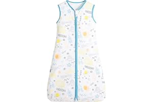 GudGmtoy Baby Wearable Blankets Cotton Nautral Sleeping Bag for Baby Summer Sleeping Bags Breathable Vest Sleeping Bag Double Zipper 6-12 months