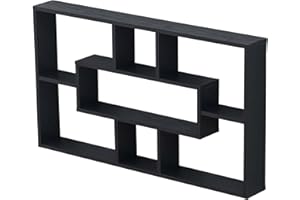 spot on dealz® Floating Shelf Wall Shelves for Bedroom Wall Mounted Bookcase Hanging Shelves Bookshelf Book Shelves for Living Room Display Wooden Multi Compartment Shelving Unit Black