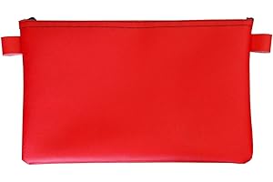 ‎KRANHOLDT Banktasche Geldscheintasche aus Kunstleder 25 x 16 cm (Rot)