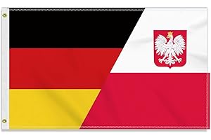 PETITE PINE Große 90×150 CM Deutschland Polen Flagge, großes 150D Deutsch Polens Freundschafts banner,Strapazierfähige Deutschlandfahne Doube-Seitendruck Dekor Messingösen large poland