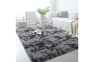 Pauwer Shaggy Tapis doux, 80 x 160 cm, pour chambre d'enfant, salon, chambre à coucher, lavable, à poils longs