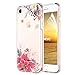 Produktbild iPhone 8/iPhone 7 Hülle [mit HD-Schutzfolie],OKZone [Blumen Series] Transparent Weiche Silikon Malerei Muster Hülle TPU Bumper Case Blühende Blumen Design Schutzhülle für Apple iPhone 8/iPhone 7(Rosa)