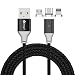 Produktbild SKITCH 10ft / 3 Mt Multi USB Kabel 3 in 1 Geflochtene Magnitic Ladekabel Adapter Stecker mit Typ C, Micro USB, ISO für iPhone 7/7 Plus und Universal Verwenden (Schwarz)